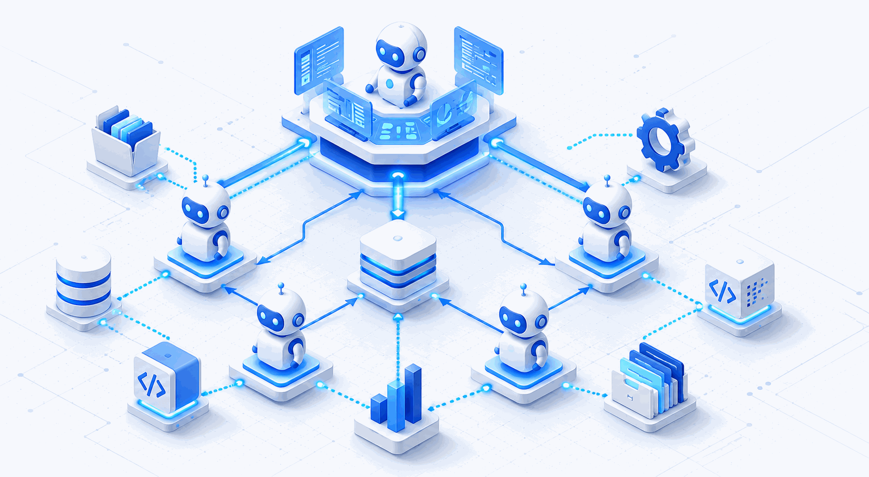 An orchestrator coordinating AI agents across data, code and analytics